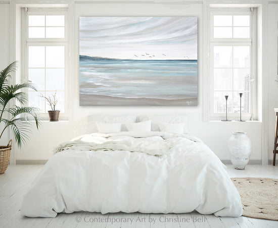 Load image into Gallery viewer, &amp;quot;Come Fly With Me&amp;quot; ORIGINAL Coastal Seascape Painting, Sea Birds, 48x36&amp;quot;
