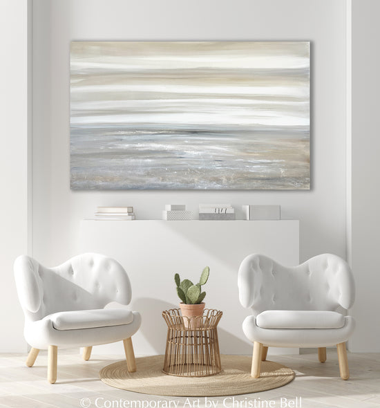 Load image into Gallery viewer, &amp;quot;Sand Dunes&amp;quot; Giclée Print, Coastal Abstract Painting, Grey, Beige, Taupe, White,
