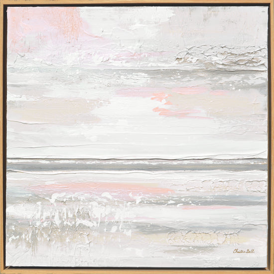 Load image into Gallery viewer, &amp;quot;Pebble Beach&amp;quot; ORIGINAL, TEXTURED Neutral Abstract Painting, Available Framed, 24x24&amp;quot;
