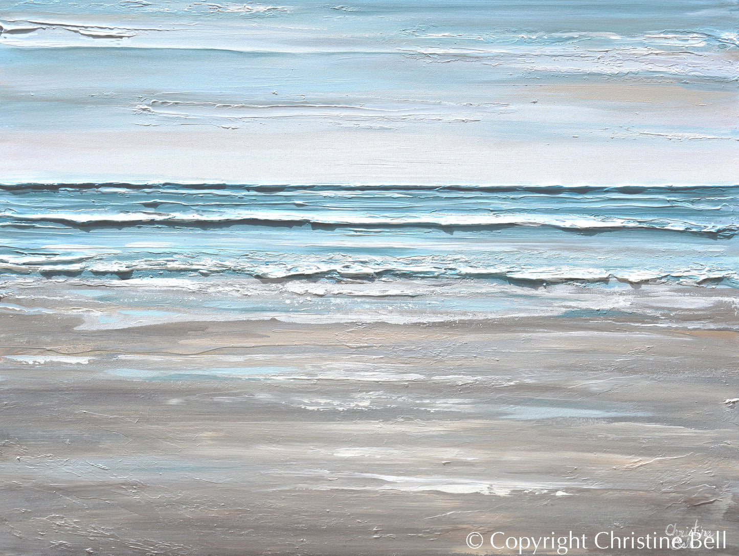 Beach Abstract ORIGINAL Abstract Coastal Ocean Painting Seascape Beach Wall Art Decor ...