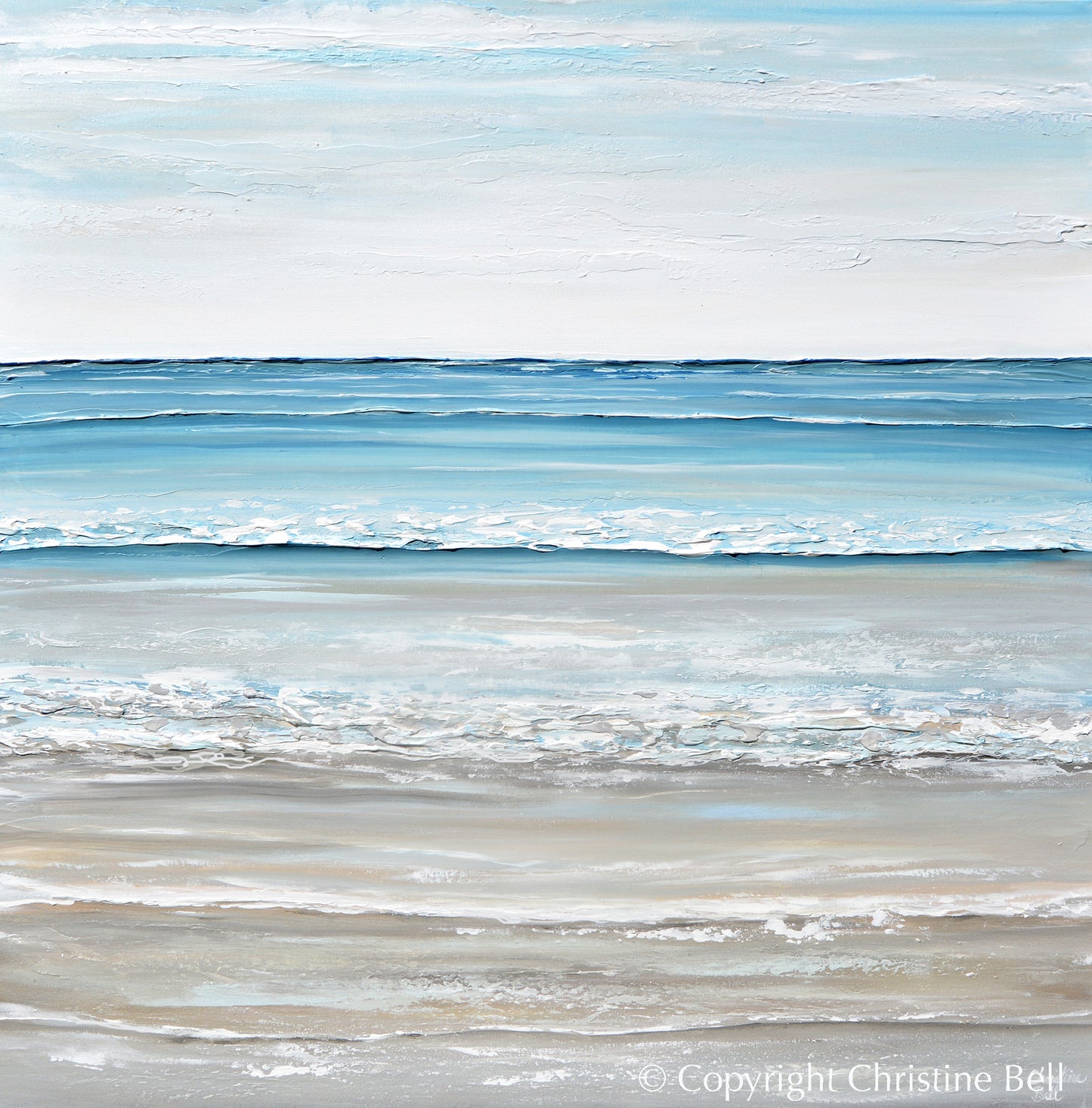 "Swept Away" ORIGINAL Textured Seascape Painting XL 48x48"
