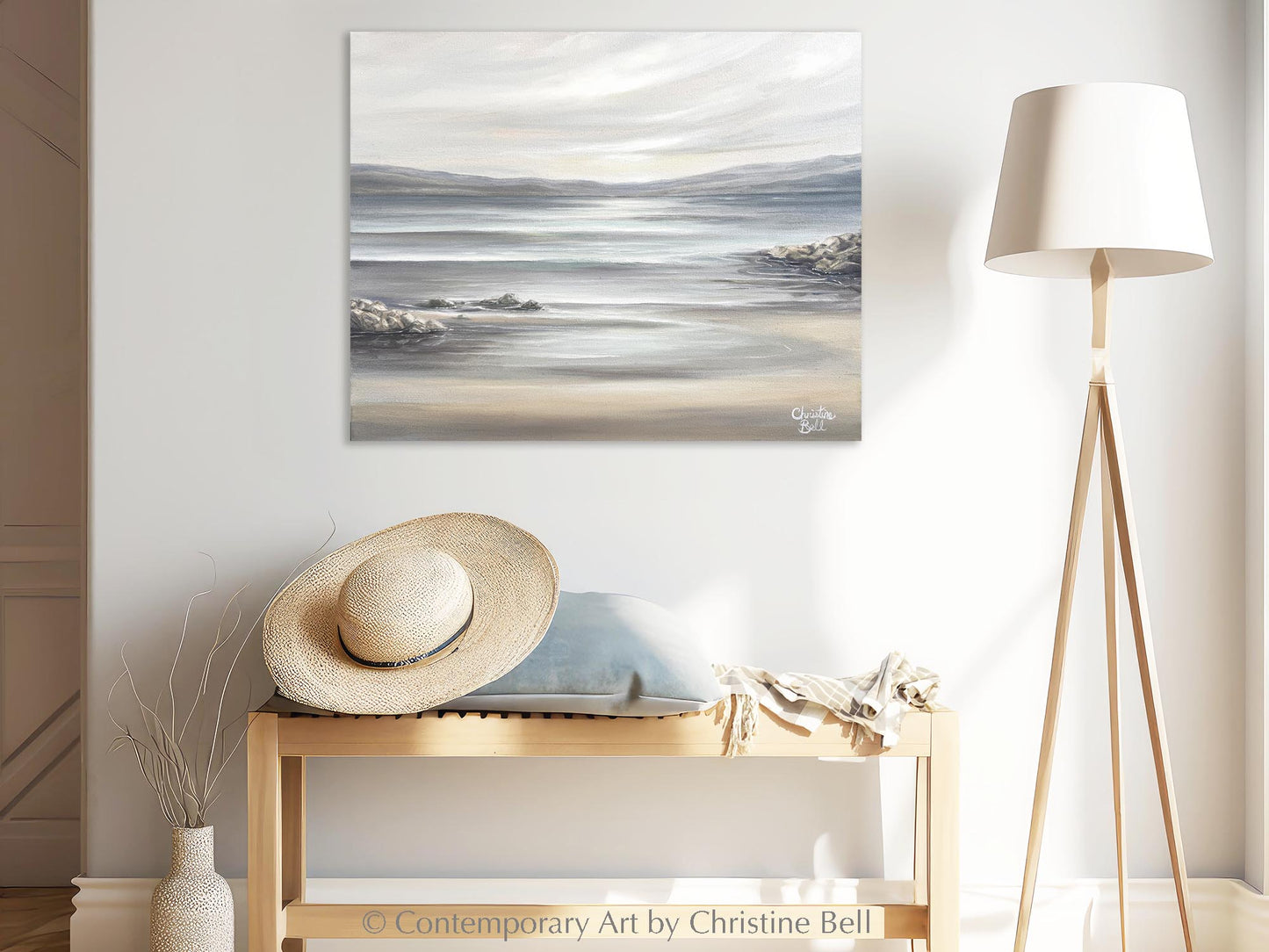 "Seaside Lullaby" ORIGINAL, Coastal Landscape Seascape Oil Painting 20x16"