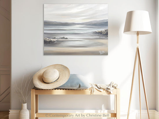 "Seaside Lullaby" ORIGINAL, Coastal Landscape Seascape Oil Painting 20x16"