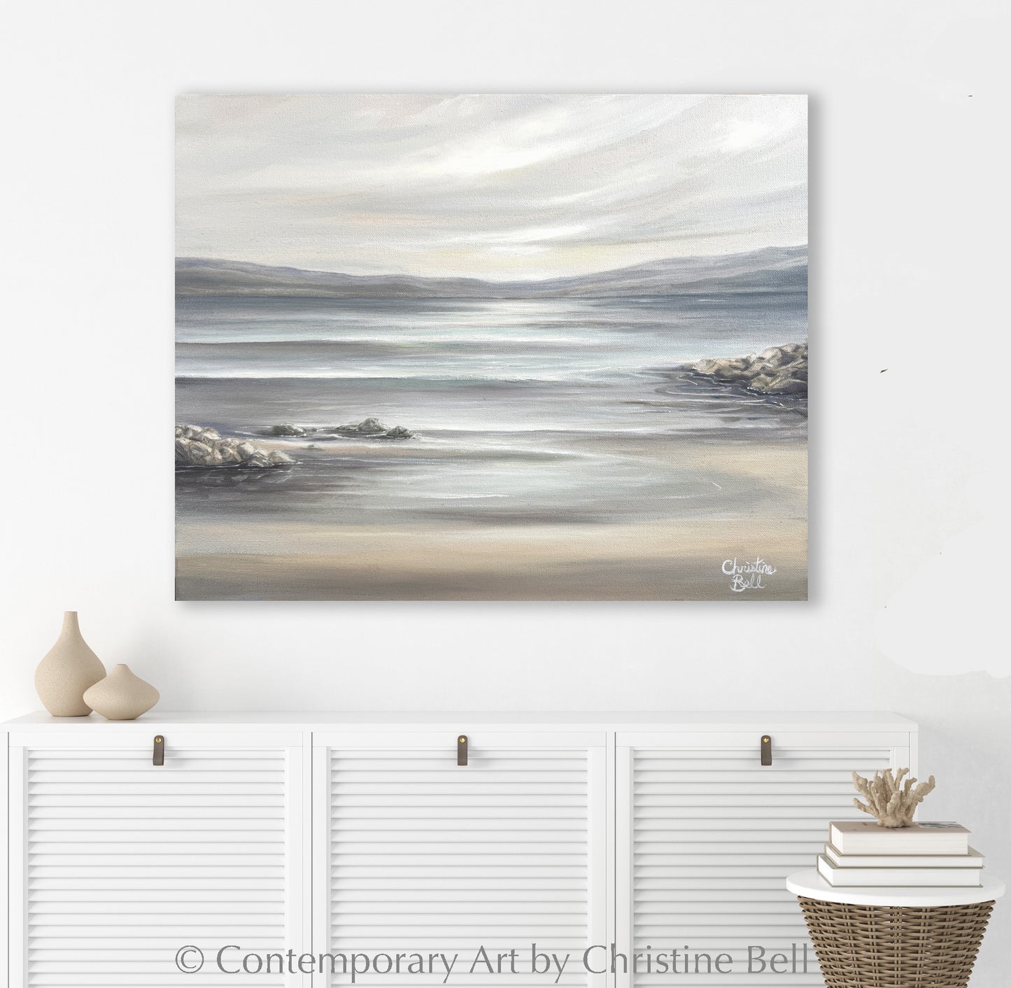 "Seaside Lullaby" ORIGINAL, Coastal Landscape Seascape Oil Painting 20x16"