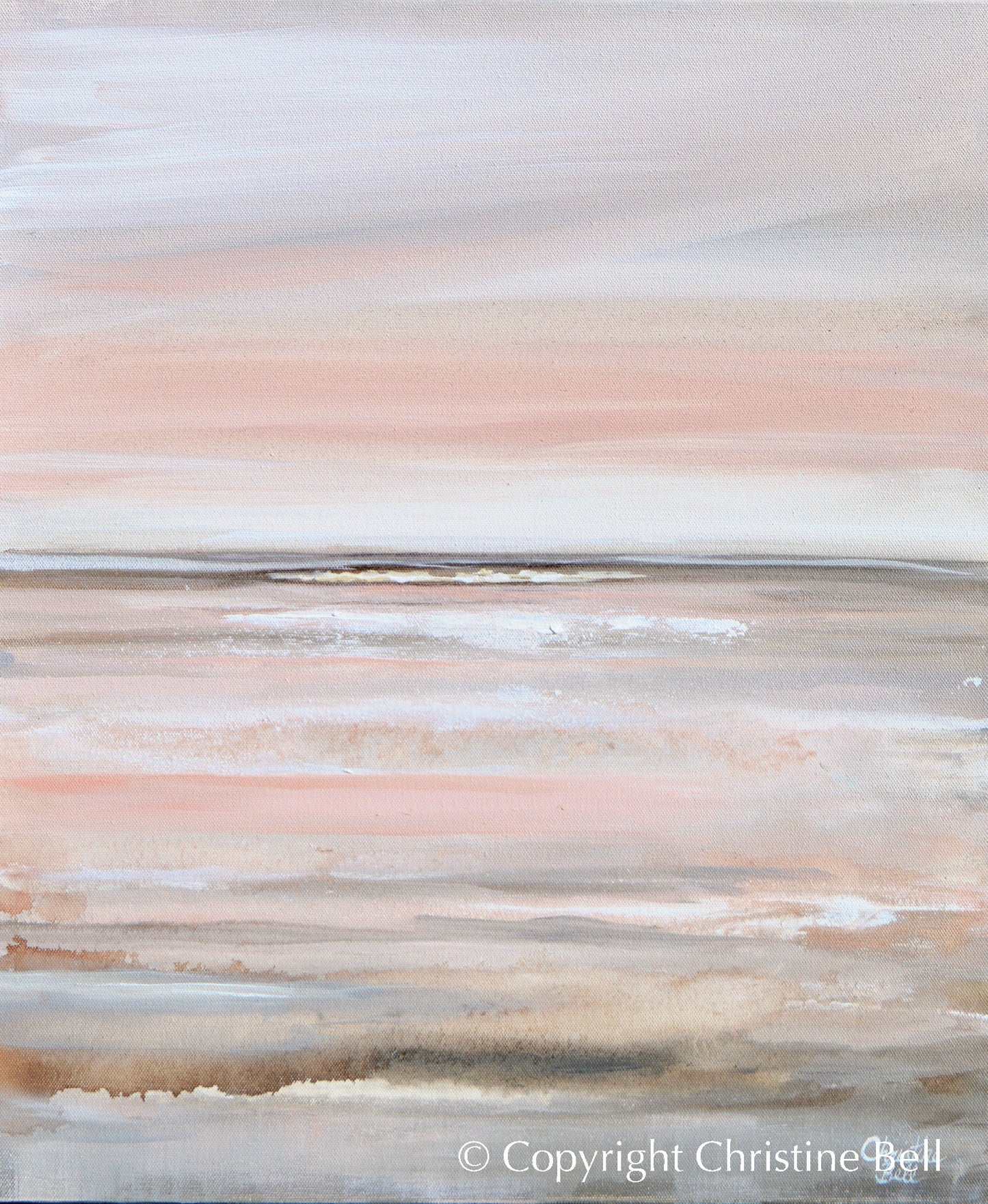 Load image into Gallery viewer, &amp;quot;Warm Dusk&amp;quot; ORIGINAL Coastal Abstract Seascape Painting, 20x24&amp;quot;
