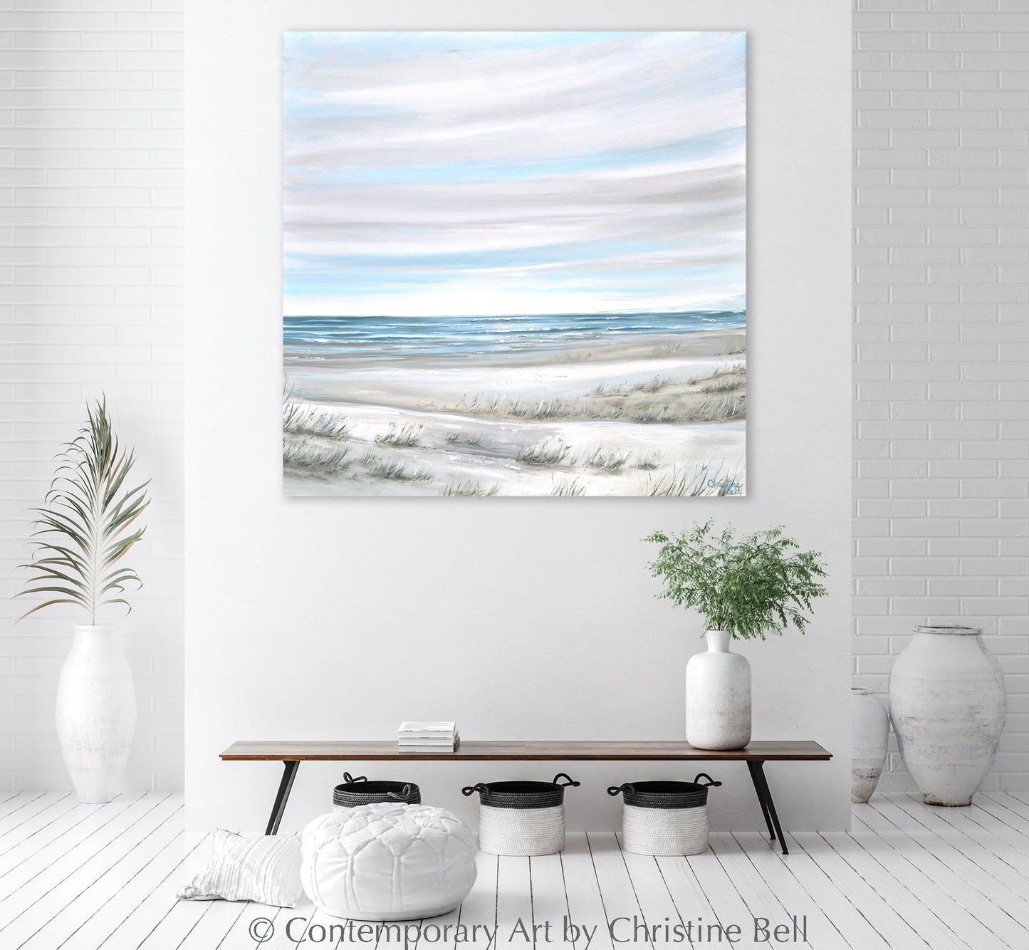 ORIGINAL Coastal Painting Ocean Seascape Beach Blue White Wall Decor original-coastal-painting-ocean-seascape-beach-blue-white-wall-decor