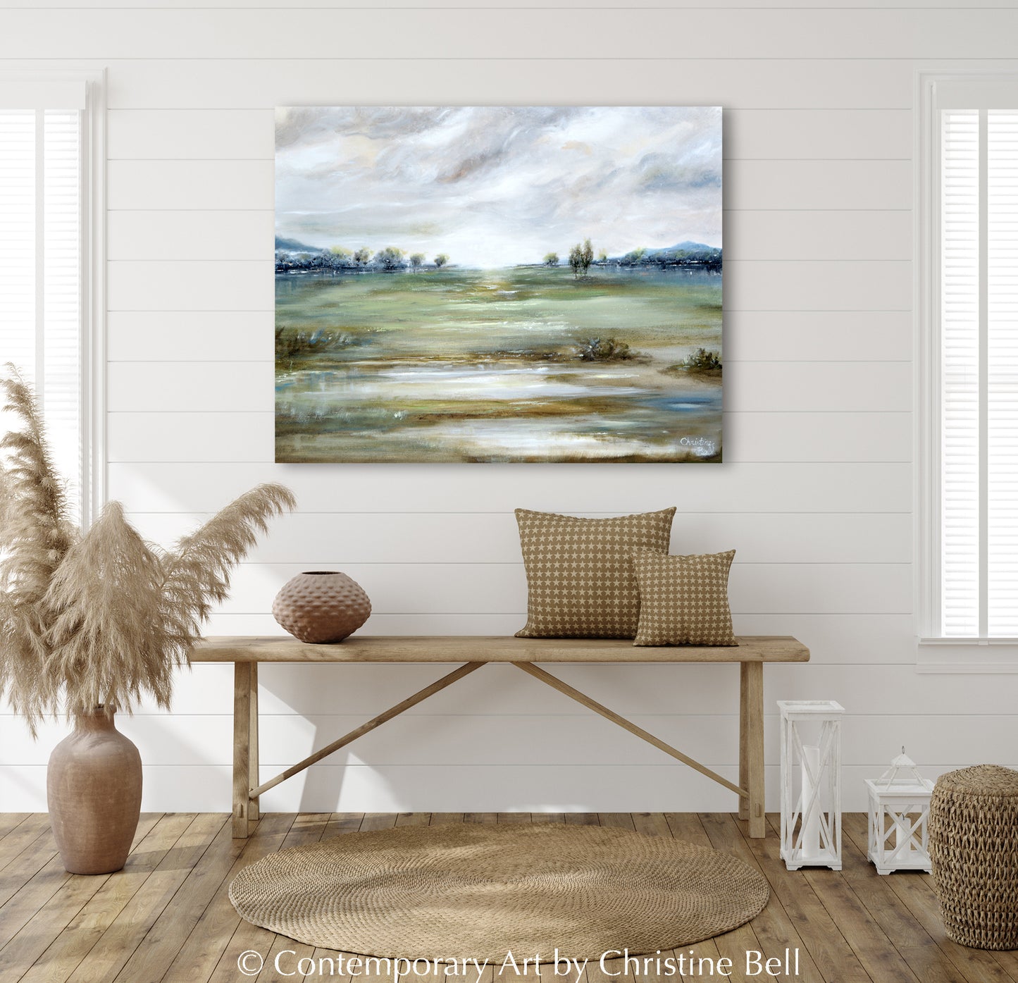 Load image into Gallery viewer, &amp;quot;The Light We Seek&amp;quot; GICLÉE PRINT Landscape, Sunrise, Meadow, Lake
