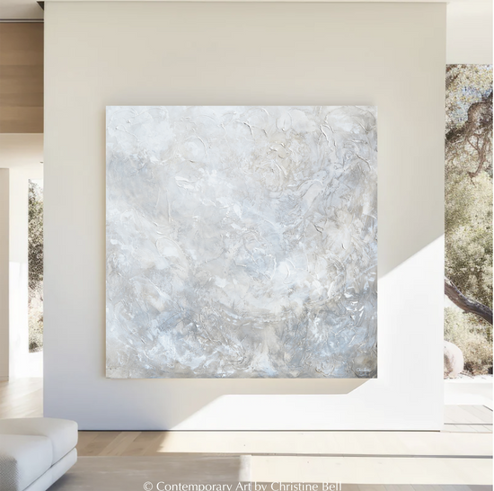 Load image into Gallery viewer, &amp;quot;Silhouette&amp;quot; GICLEE PRINT Coastal Abstract Painting, Neutral, Grey, White, Taupe, Cream, Stone
