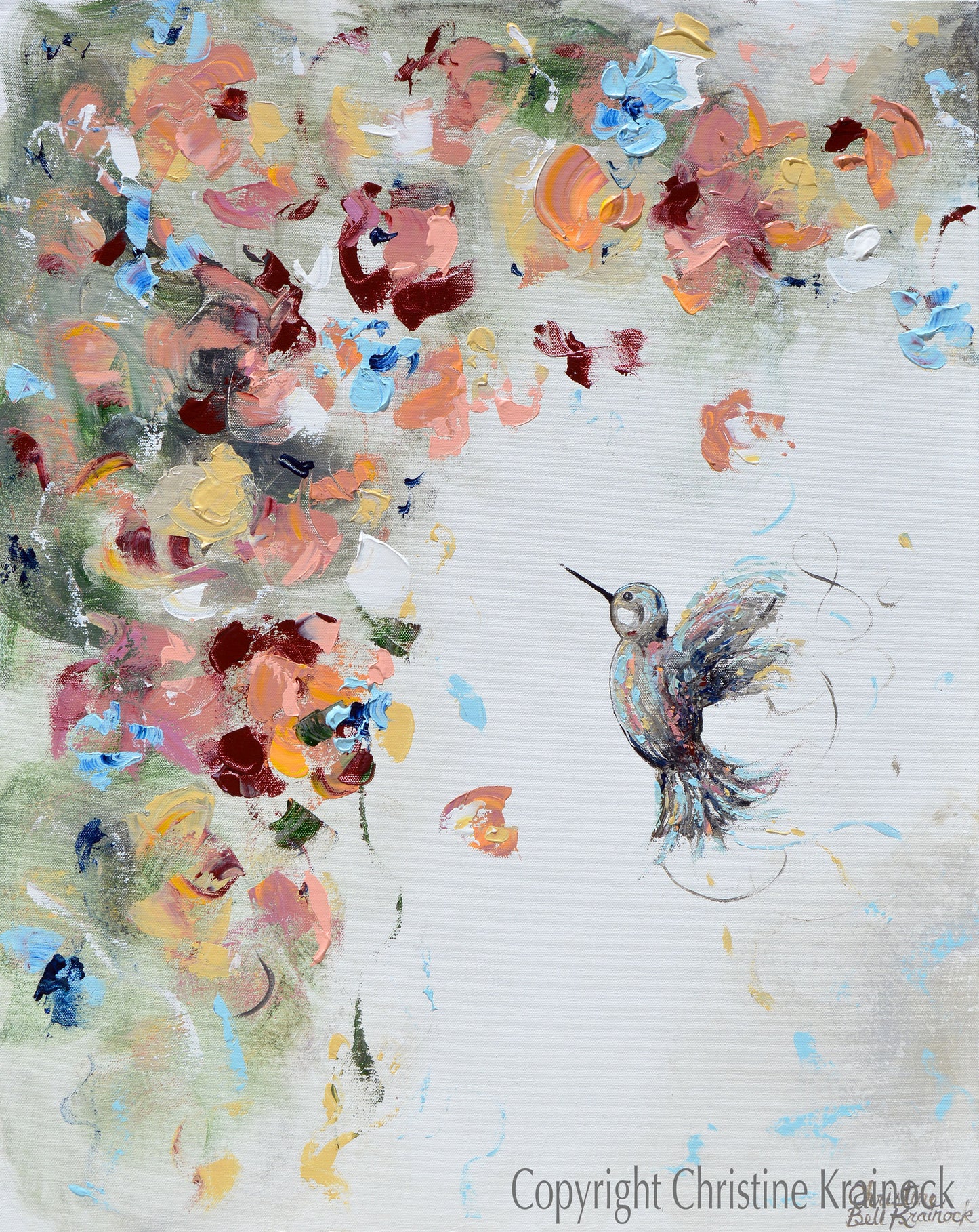 Abstract Hummingbird Art Modern Abstract Wall Art Of An Owl