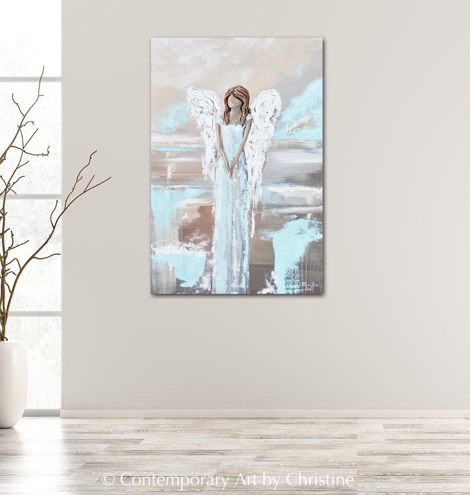 Angel Paintings abstract art guardian angels spiritual wall art decor ...