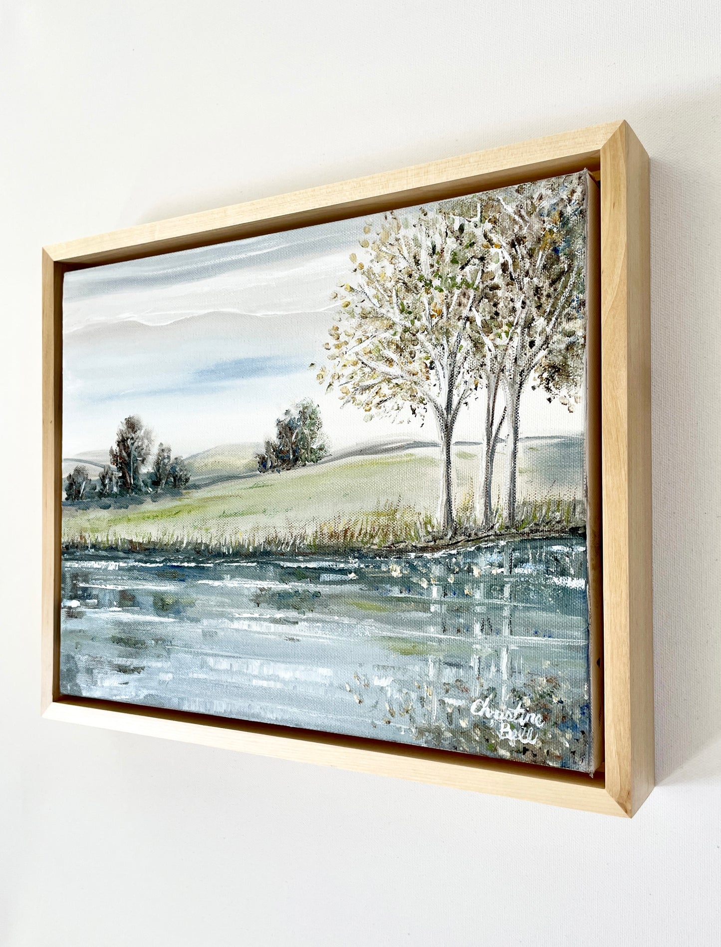 "A Moments Reflection" ORIGINAL Landscape Painting, Framed