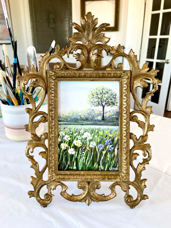 Load image into Gallery viewer, &amp;quot;A Place of Peace II&amp;quot; FRAMED LIMITED EDITION GICLEE PRINT Landscape Painting, ANTIQUE Gold Gilt Frame
