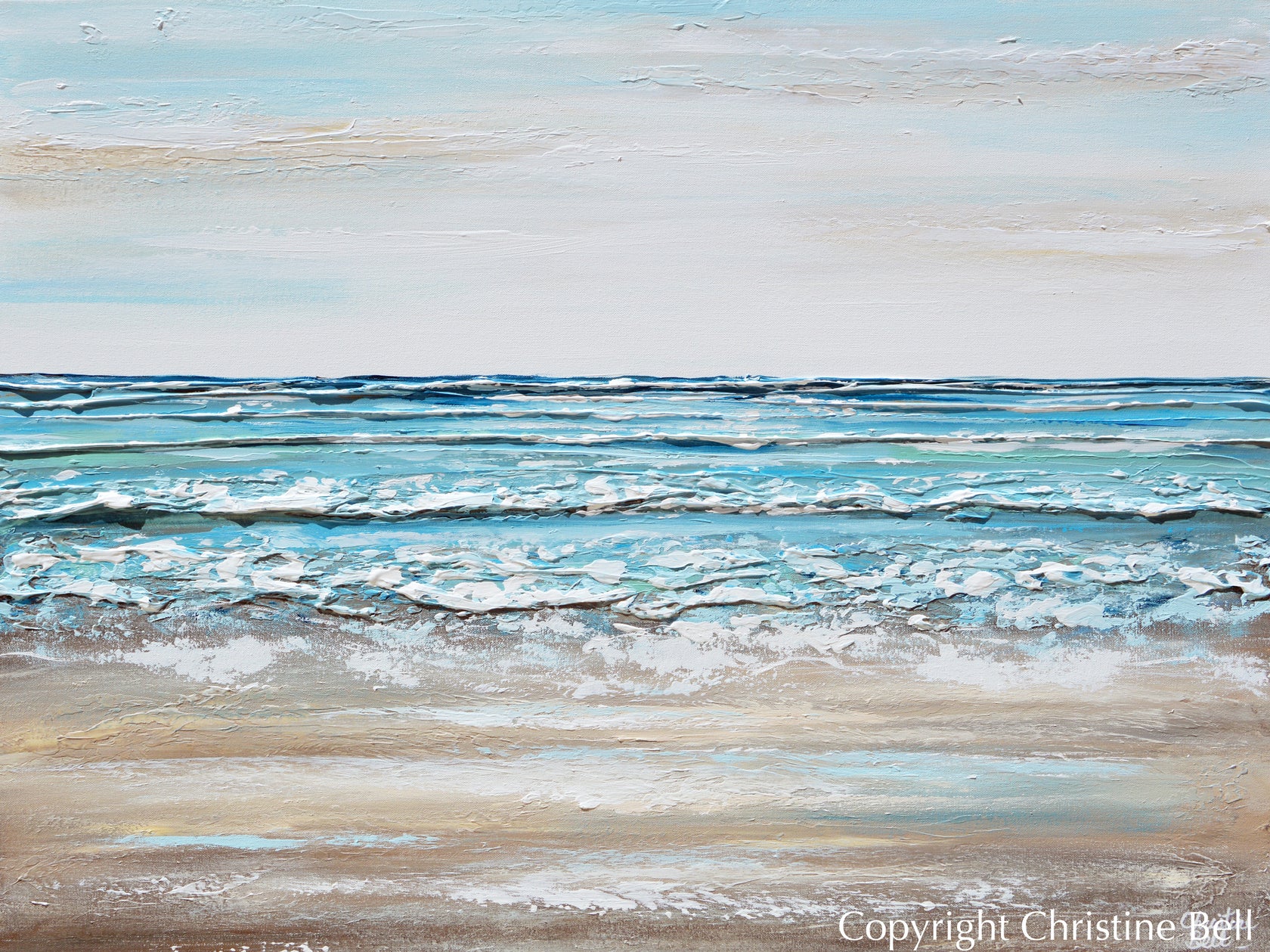 Beach Abstract ORIGINAL Abstract Beach Painting Art Textured Coastal Beach Home Decor ...