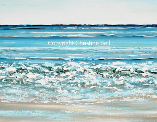 BALANCE FOR MERRILL- "At the Seaside" ORIGINAL Art Coastal Abstract Painting Textured Beach Ocean Waves Blue 48x30"