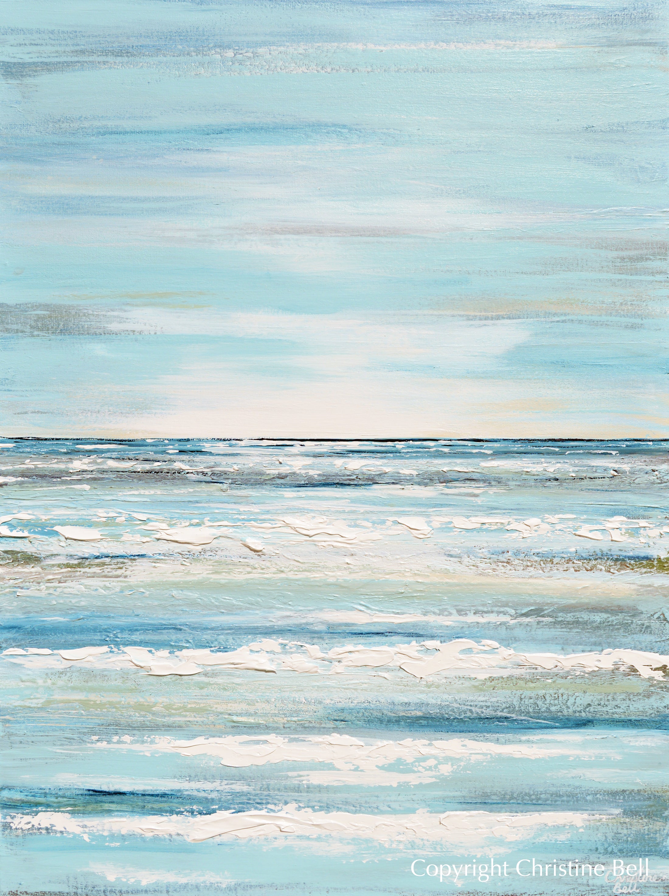Beach Abstract ORIGINAL Abstract Painting Coastal Beach Wall Art White Neutral Home ...