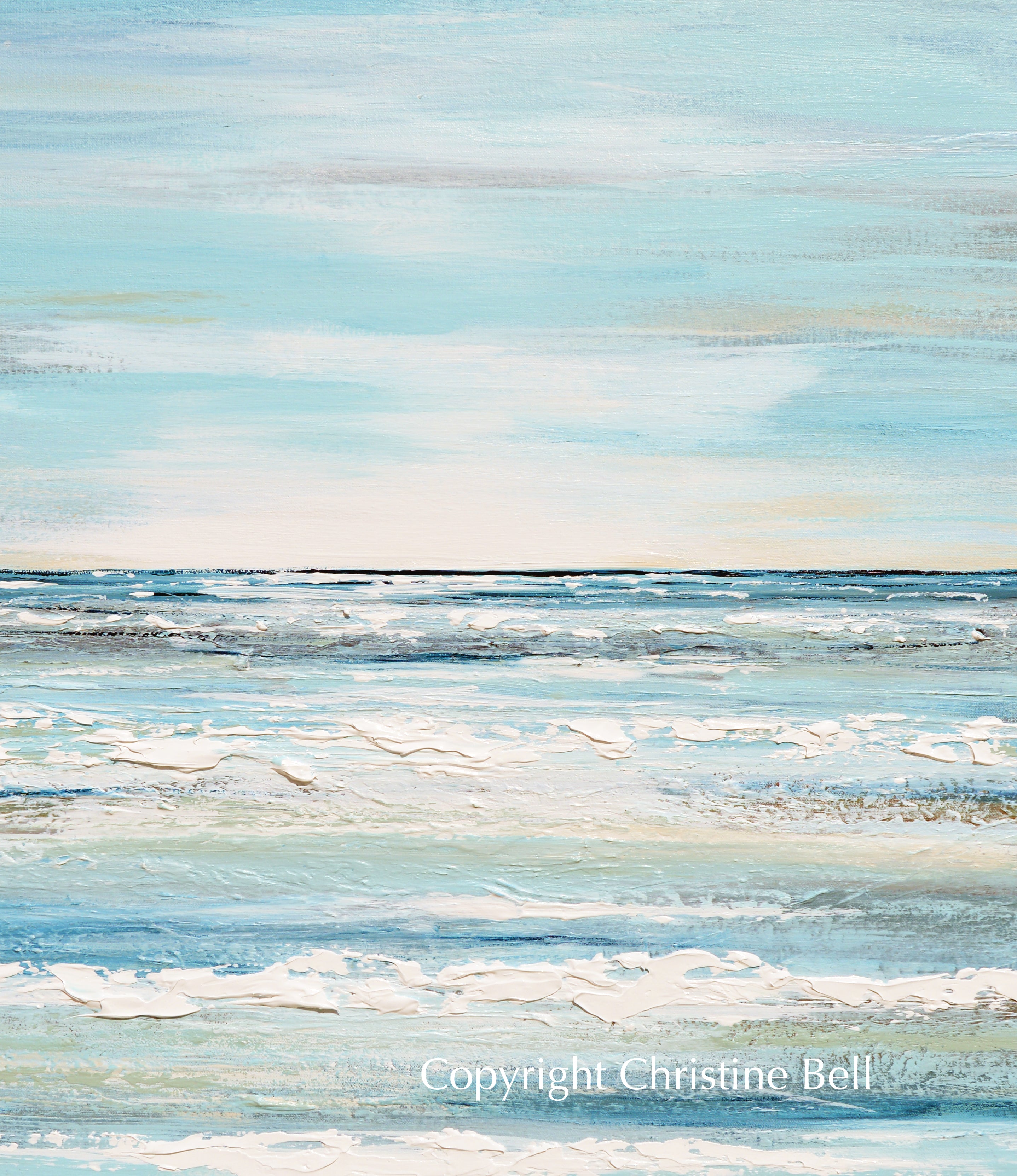 ORIGINAL Abstract Painting Coastal Beach Wall Art White Neutral Home — free download