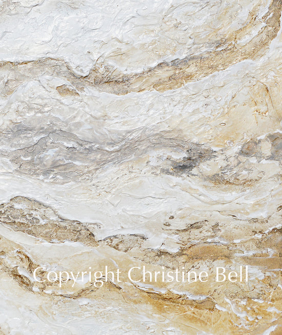 "Unbreakable" ORIGINAL Art Neutral Textured Abstract Painting White Beige Grey Taupe Stone Marble 36x36"