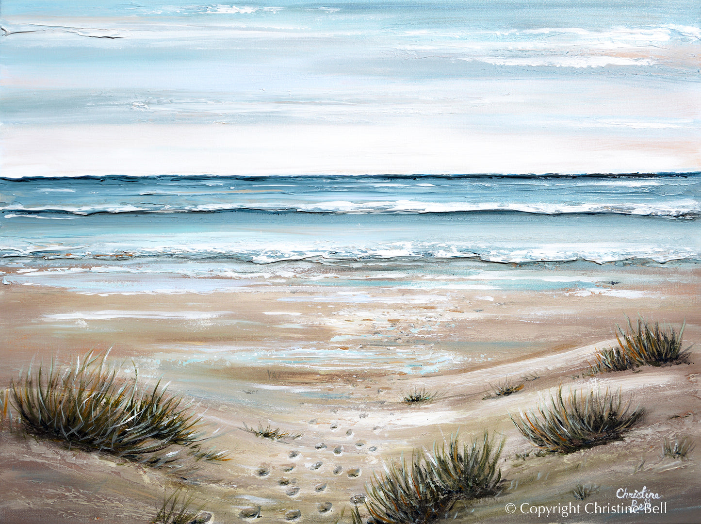 "Come Wander Down the Beach Path" ORIGINAL PAINTING, Modern Impressionism Seascape