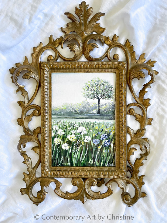 "A Place of Peace II" FRAMED LIMITED EDITION GICLEE PRINT Landscape Painting, ANTIQUE Gold Gilt Frame