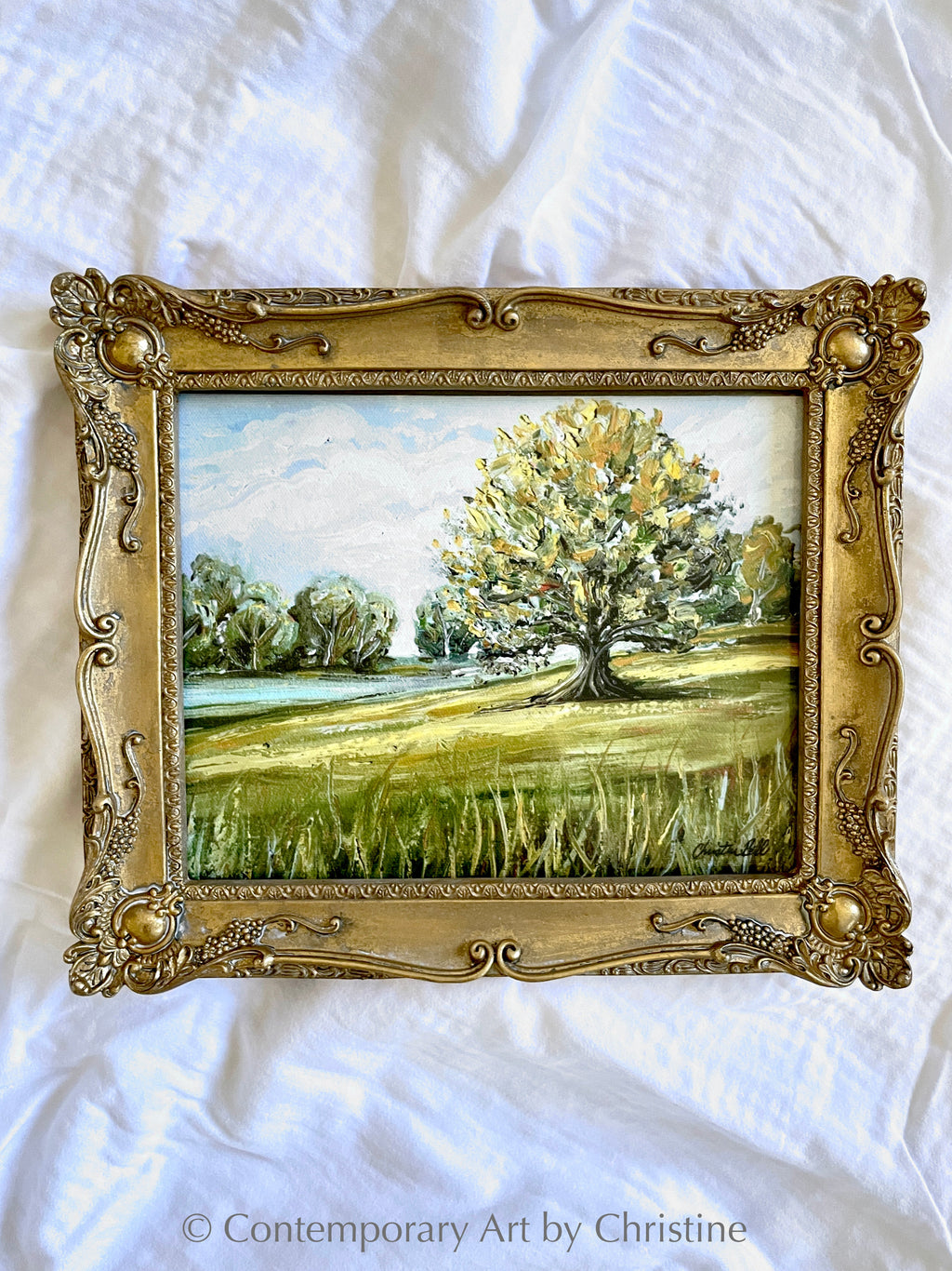 Giclee Print Framed Art Landscape Painting French Vintage Gold Frame –  Contemporary Art by Christine