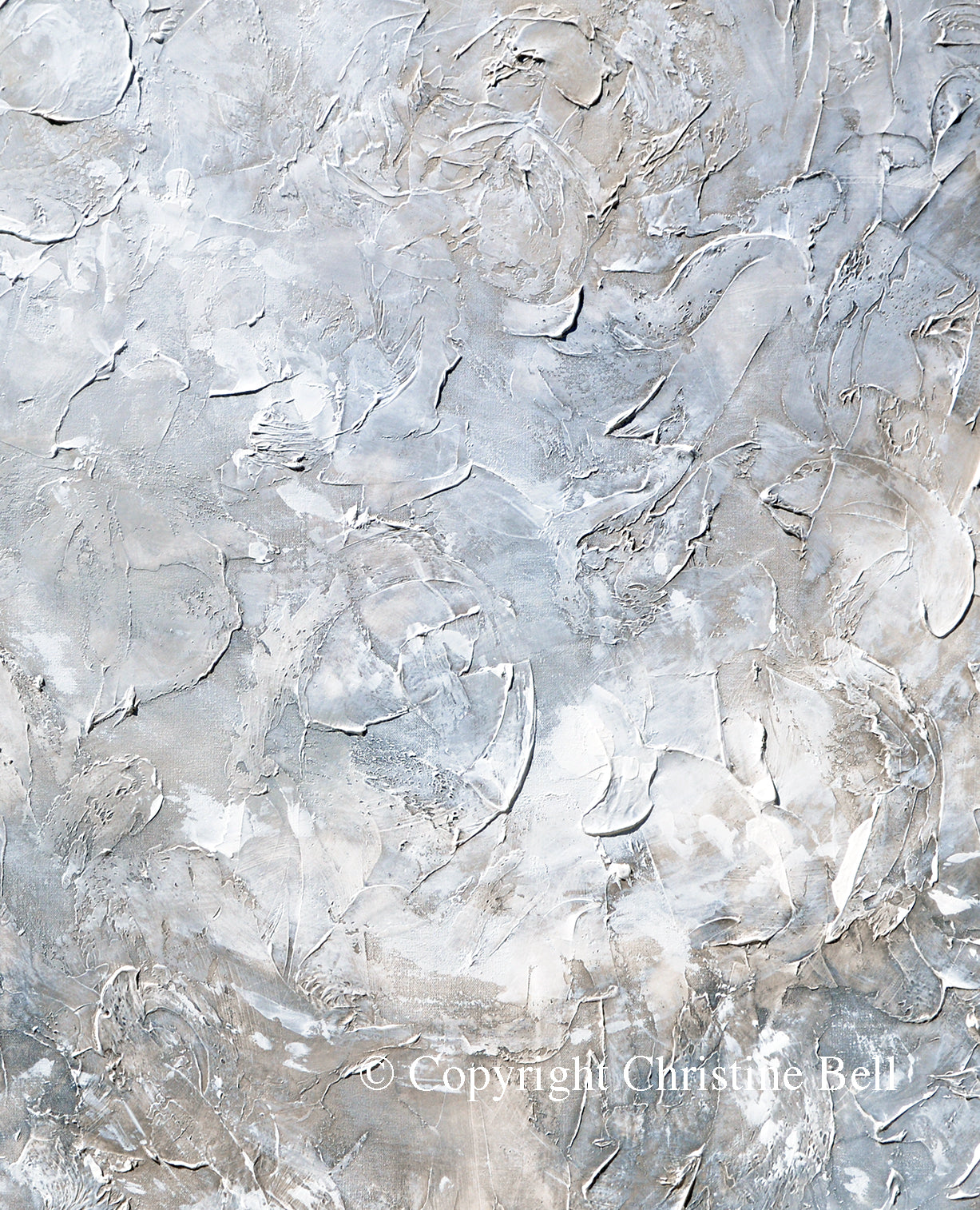 "Au Naturale" Original Neutral Abstract Painting, Highly Textured, XL 48x48"