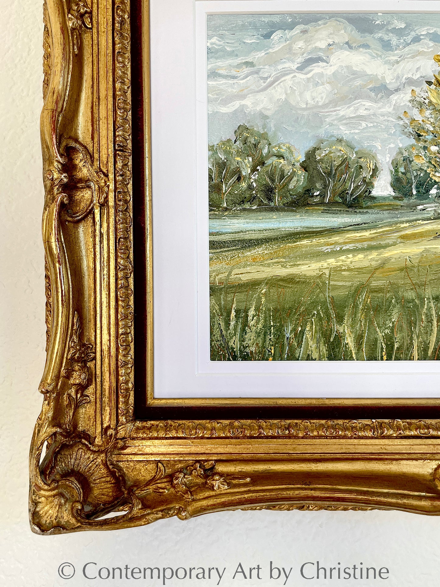 Load image into Gallery viewer, &amp;quot;Our Special Place&amp;quot; FRAMED ORIGINAL Landscape Painting, ANTIQUE Gold Gilt Frame
