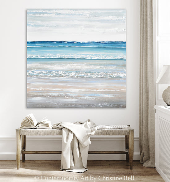"Santa Barbara" ORIGINAL Textured Seascape Painting XL 48x48"