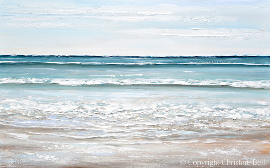 Load image into Gallery viewer, &amp;quot;Soothed by the Sea&amp;quot; ORIGINAL Textured Seascape Painting
