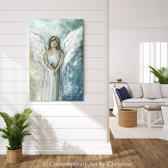 Load image into Gallery viewer, &amp;quot;Your Strength from Within&amp;quot; GICLEE PRINT ANGEL PAINTING
