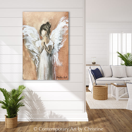 Load image into Gallery viewer, &amp;quot;Close to My Heart&amp;quot; GICLEE PRINT ANGEL PAINTING
