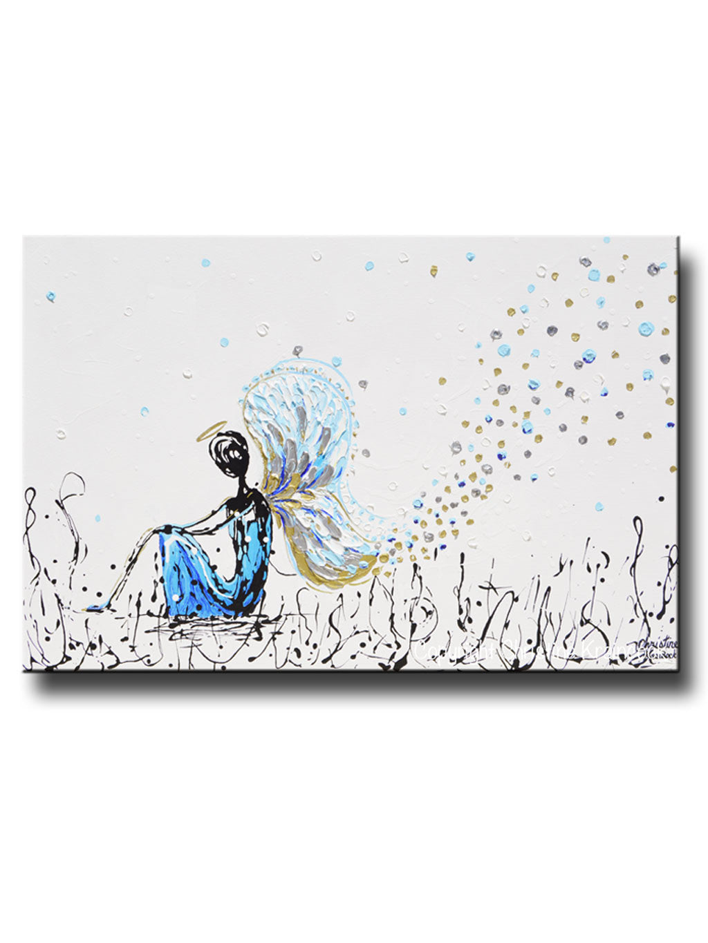 GICLEE PRINT Art Abstract Angel Painting Praying Angel Wall Art~ Joyful Heart Foundation Charity - Christine Krainock Art - Contemporary Art by Christine - 1