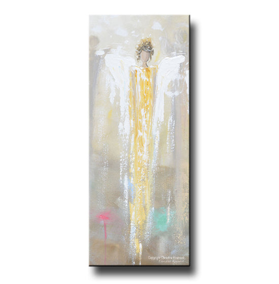 GICLEE PRINT Art Abstract Angel Painting Golden Angel Wall Art~ Joyful Heart Foundation Charity - Christine Krainock Art - Contemporary Art by Christine - 4