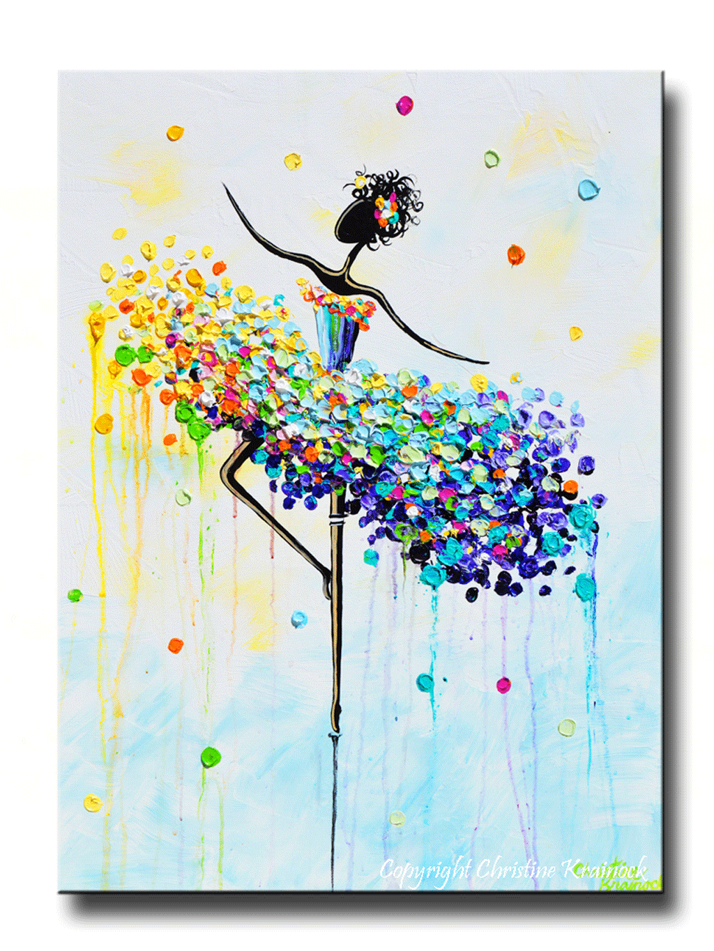 GICLEE PRINT Art Abstract Dancer Painting Colorful CANVAS Prints Dance Wall Decor Sizes to 60" - Christine Krainock Art - Contemporary Art by Christine - 1