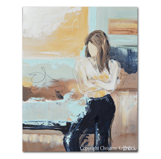 Load image into Gallery viewer, ORIGINAL Art Abstract Painting Figurative Female Strong Woman Empowerment Modern Wall Art Home Decor 24x30&amp;quot;
