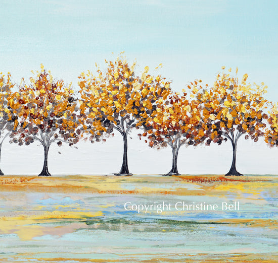 "Hope in the Air" ORIGINAL Art Abstract Landscape Painting Autumn Trees Textured 36x36"
