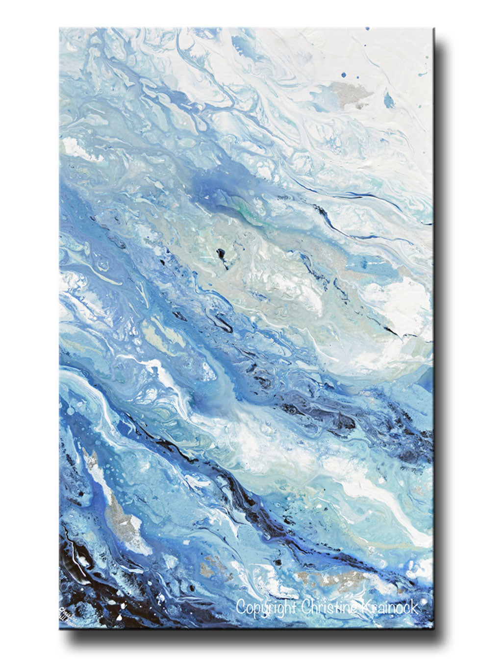 Blue White Abstract Painting