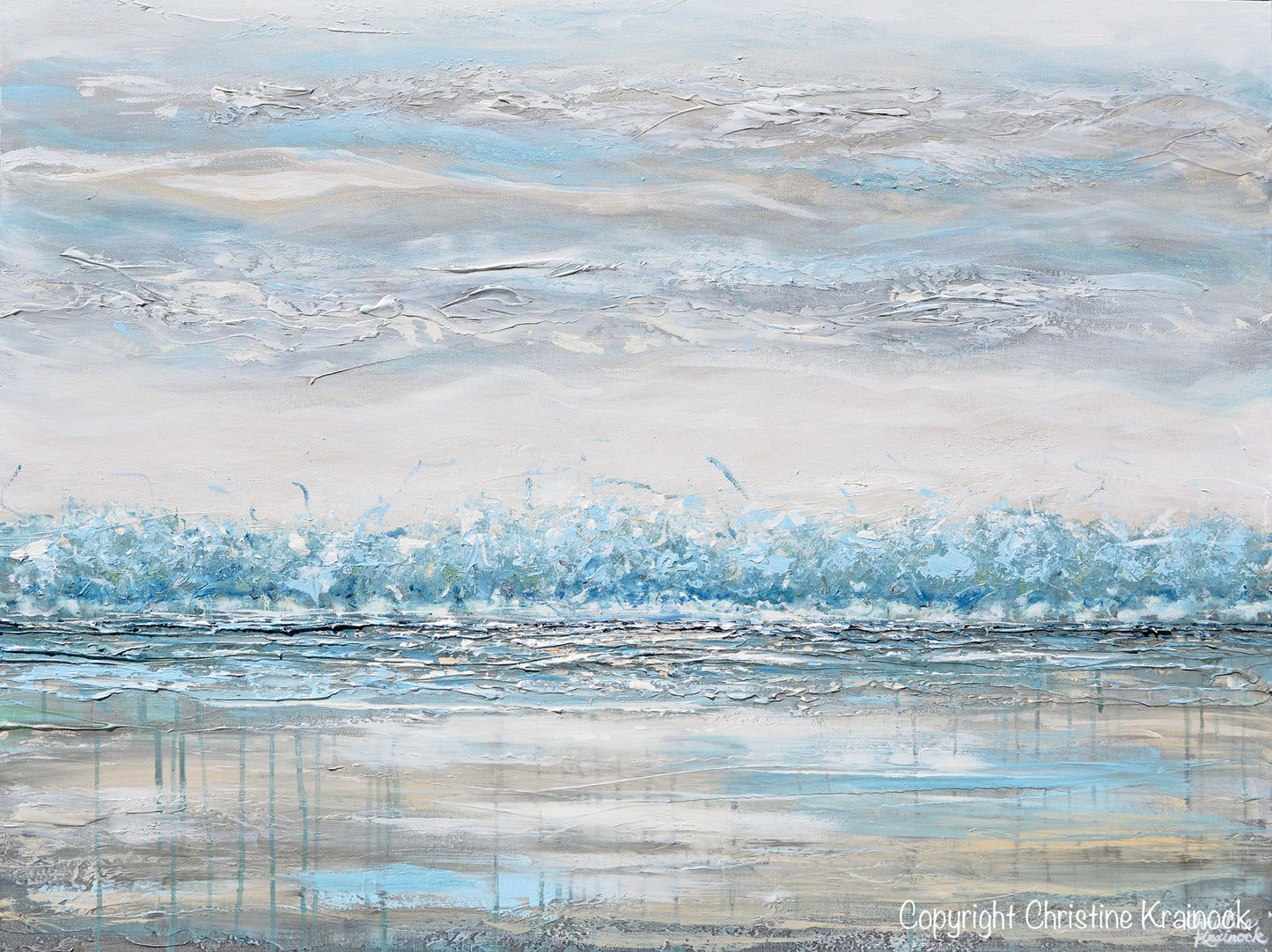 Canvas Print Art Abstract Painting Landscape Blue Grey Neutral ...