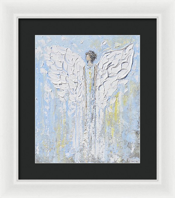 Angel Painting, Framed Fine Art Print, Angel Beside You - Framed Print, Gift
