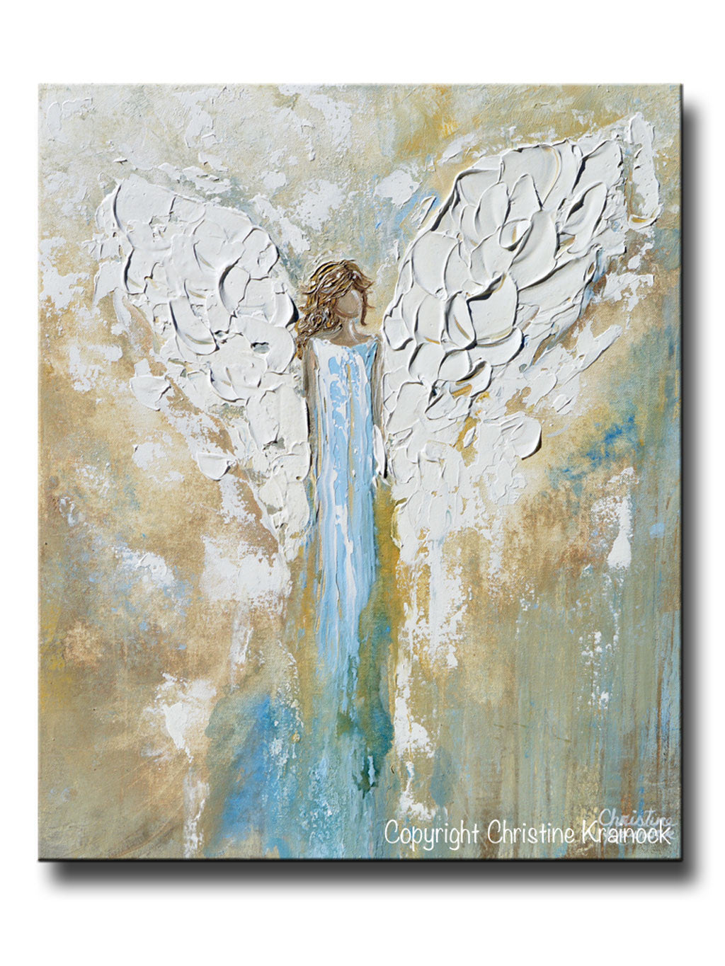 Angel Paintings abstract art guardian angels spiritual wall art decor ...