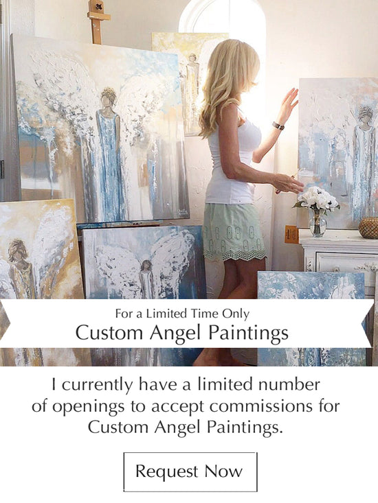 Original Abstract Angel Painting Guardian Angels Wall Art Room Decor –  Contemporary Art by Christine