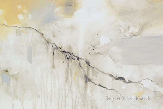 Load image into Gallery viewer, ORIGINAL Art Abstract Grey White Painting Coastal Modern Neutral Greige Taupe Gold Wall Art Decor - Christine Krainock Art - Contemporary Art by Christine - 5
