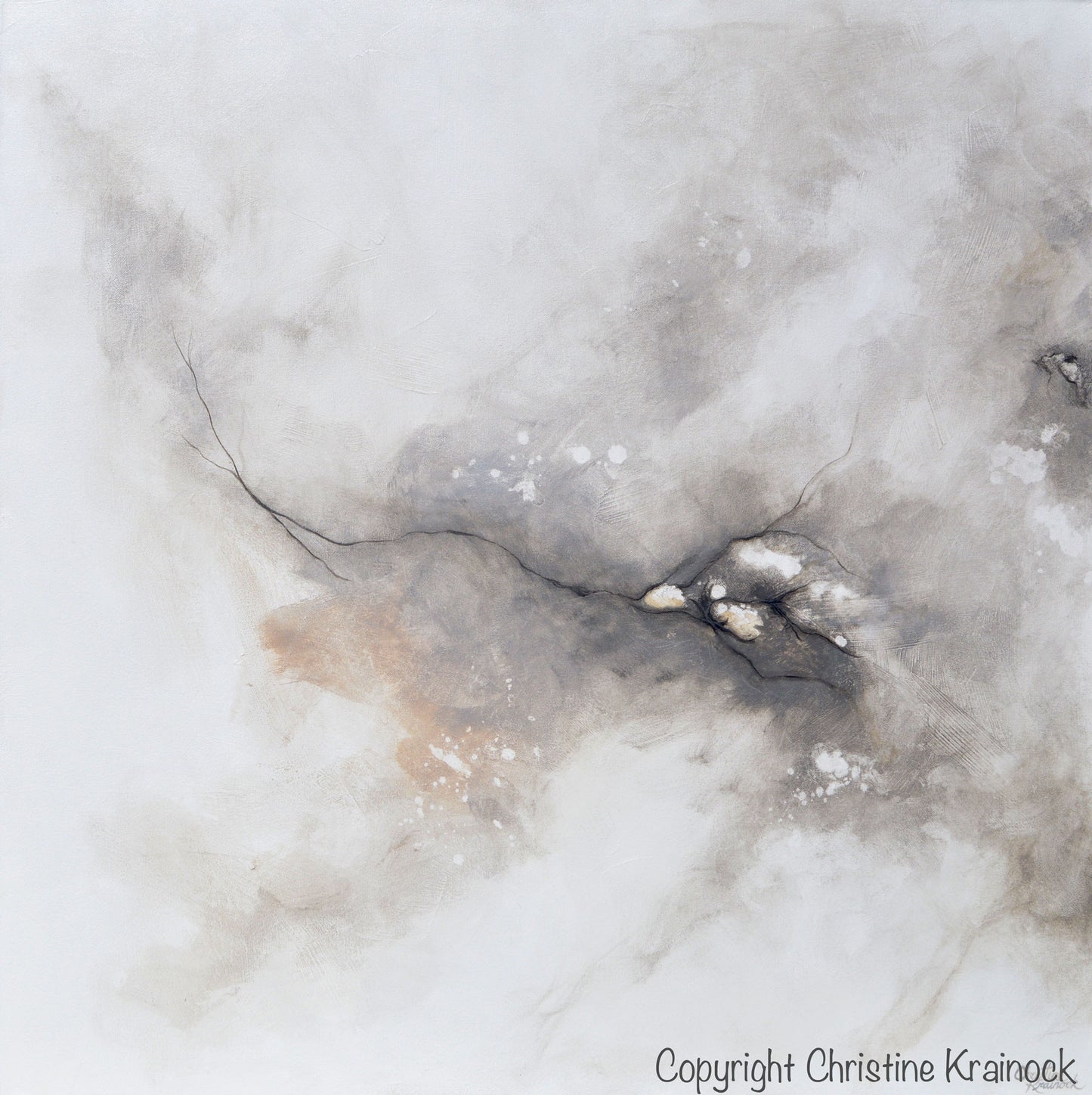 Load image into Gallery viewer, GICLEE PRINT Art Abstract Grey White Painting Coastal CANVAS PRINTS Modern Neutral Wall Art - Christine Krainock Art - Contemporary Art by Christine - 6
