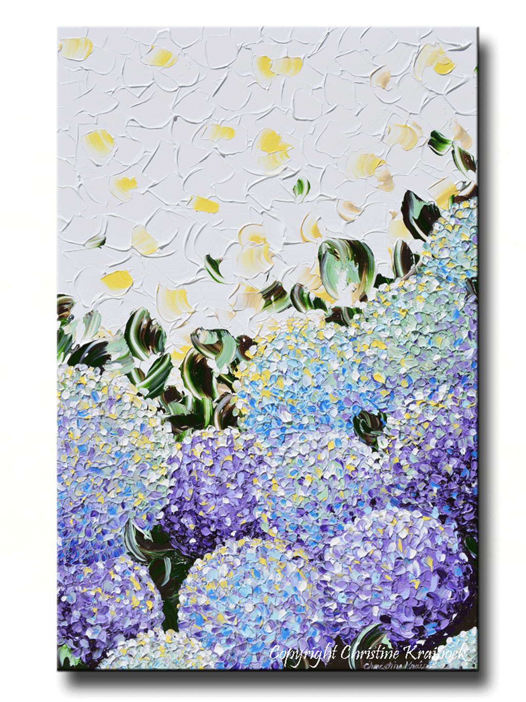Load image into Gallery viewer, GICLEE PRINT Art Abstract Painting Hydrangea Purple Lavender Blue White Flowers Canvas Prints - Christine Krainock Art - Contemporary Art by Christine - 1
