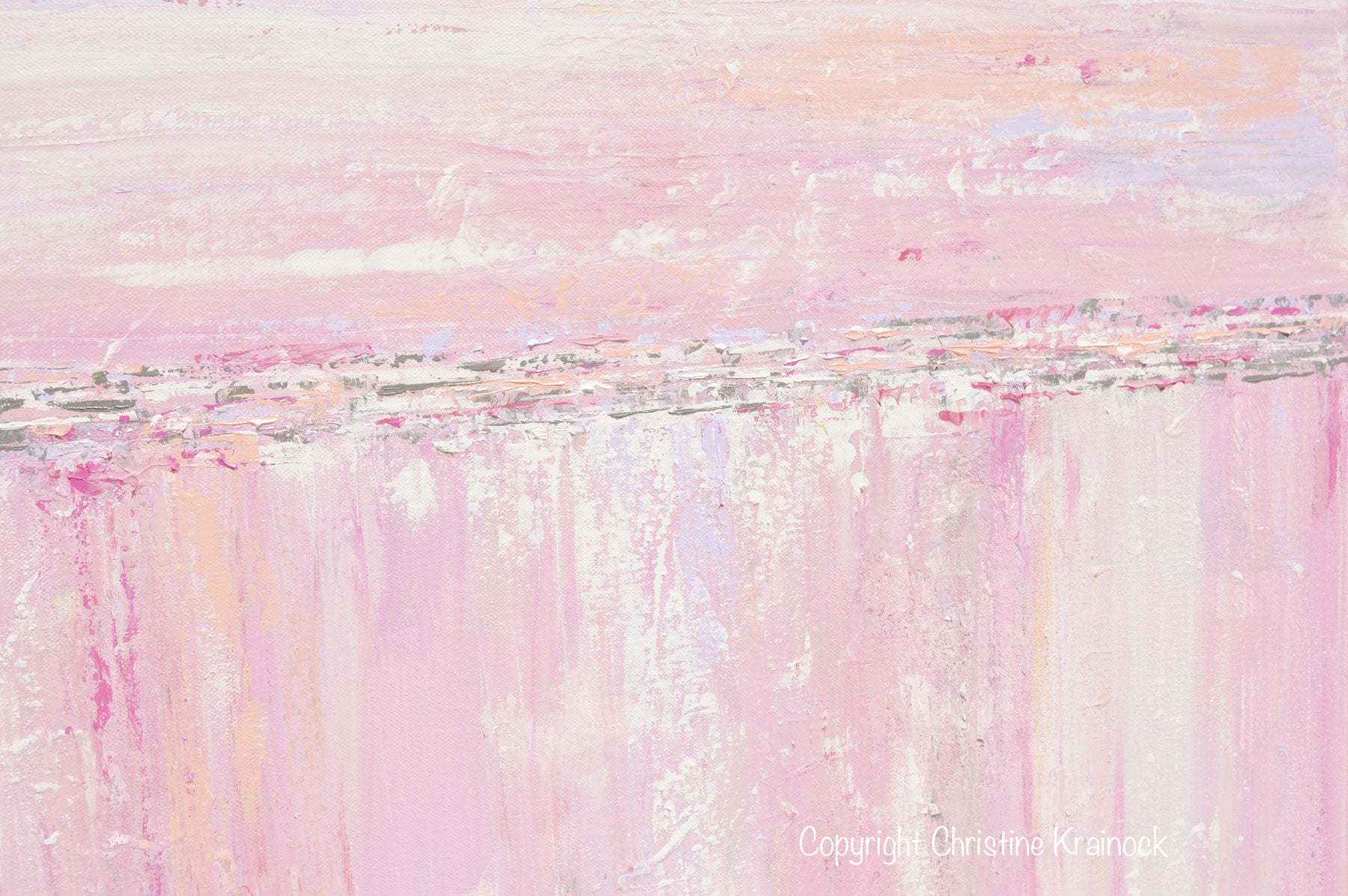 Giclee Print Art Abstract Painting Pink White Grey Canvas Wall Art ...
