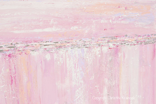 Load image into Gallery viewer, ORIGINAL Art Abstract Painting Pink White Grey Modern Textured Coastal Wall Art Home Decor - Christine Krainock Art - Contemporary Art by Christine - 5
