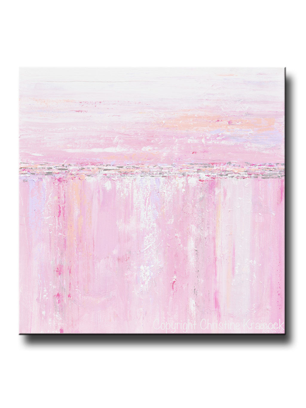 Load image into Gallery viewer, ORIGINAL Art Abstract Painting Pink White Grey Modern Textured Coastal Wall Art Home Decor - Christine Krainock Art - Contemporary Art by Christine - 1
