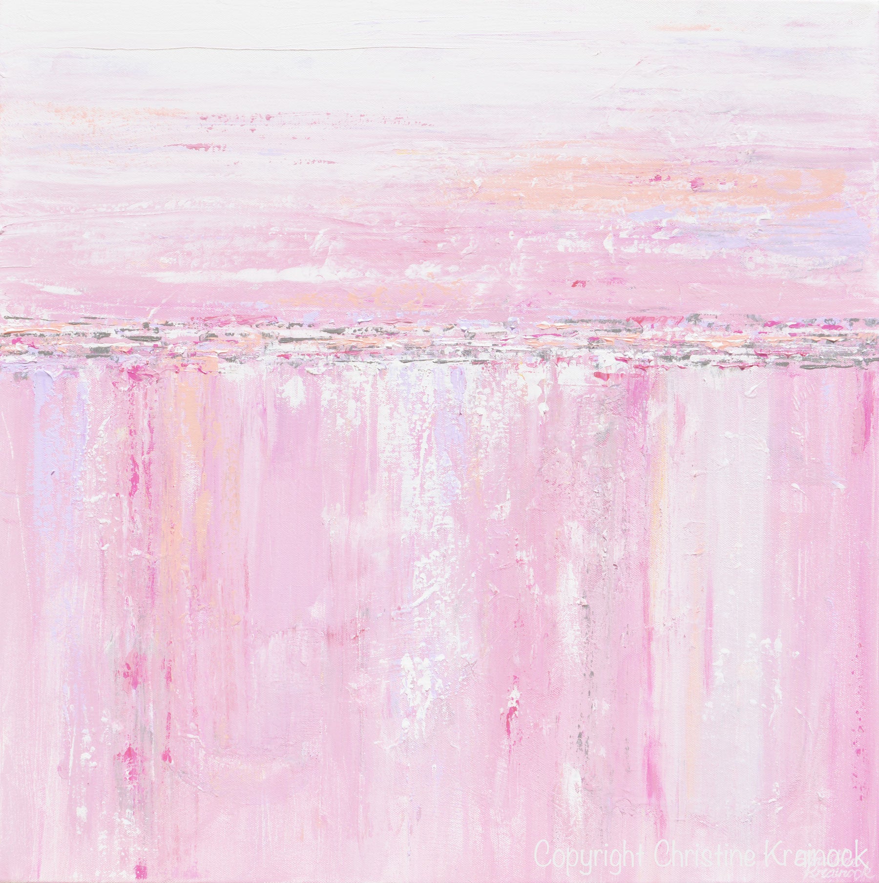 ORIGINAL Art Abstract Painting Pink White Grey Textured Home Wall Art
