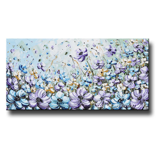 Load image into Gallery viewer, GICLEE PRINT Art Abstract Painting Purple Blue Flowers Poppies Mint Green Lavender Light Blue Poppy - Christine Krainock Art - Contemporary Art by Christine - 3
