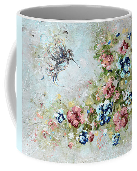 Load image into Gallery viewer, Hummingbird Mug Coffee Cup Nature &amp;quot;Bringing Light And Love&amp;quot; Artwork
