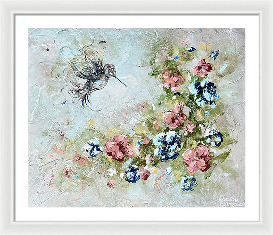 Load image into Gallery viewer, Hummingbird Bringing Light And Love - Framed Print

